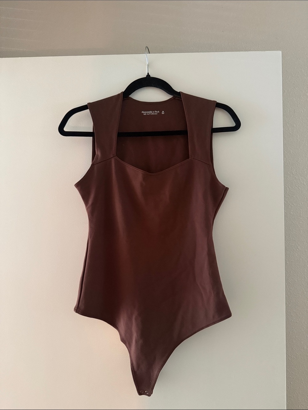 Abercrombie & Fitch Chocolate- Reddish Brown Sweetheart Neck Bodysuit
